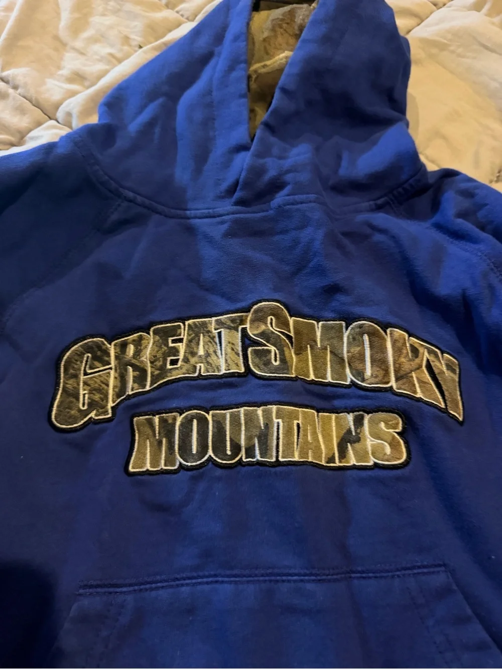 Blue Great Smoky Mountains Hooded Pullover Sweatshirt